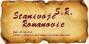 Stanivoje Romanović vizit kartica